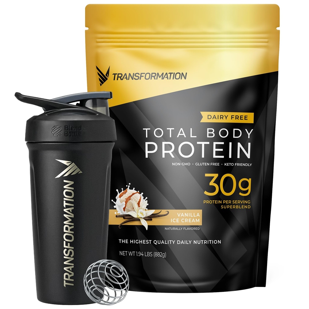 变型 香草蛋白粉和性能 隔热 摇摆瓶 30G 多蛋白超冰 | Collagen Peptides, Egg White & Plant Blend → MCT Oil → BCAA 氨基酸