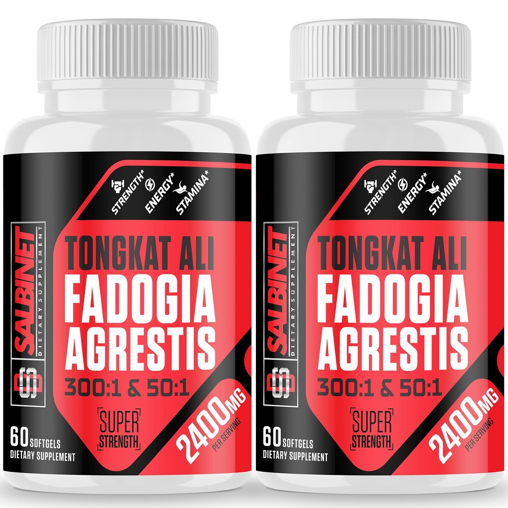 2400mg Fadogia Agrestis Tongkat Ali 补充品 - 第三方测试 - 1400mg Fadogia Agrestis & 1000mg Tongkat Ali,最大强度,肌肉质量和运动性能,2包