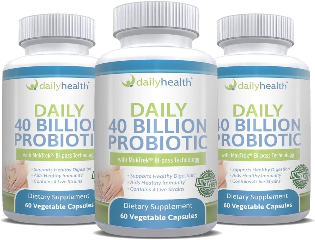 Daily Probiotic 40亿 CFU MakTrek Bi-Pass 技术摘要集 Immune 健康 180 Veggie Capsules