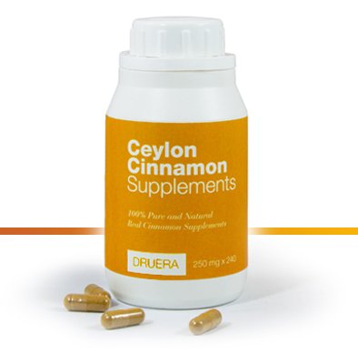 Dru Era Ceylon Cinnamon Supplates 250mg X 240 Capsules 100% Alba Ceylon Cinnamon Power & 由DRUERA从锡兰装运(1)