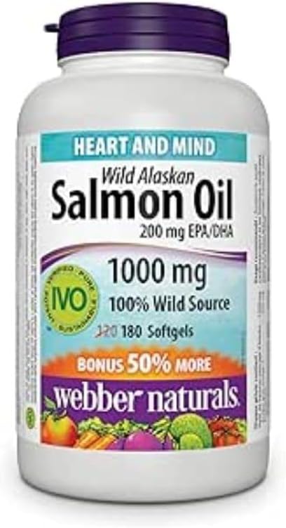 Webber Naturals Wild Alaskan 沙门油软胶, 200mg 180 计数