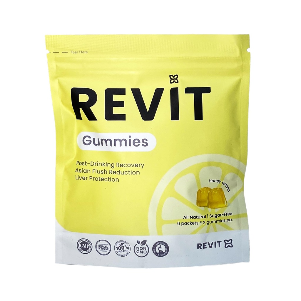 REVIT - 获奖后饮酒后恢复 Gummy QQ 肝脏支持与恢复 DHM + Curcumin + Ginger + Vitamins + 抗氧化剂 QQ 全自然 + 蔬菜 + XX 非转基因