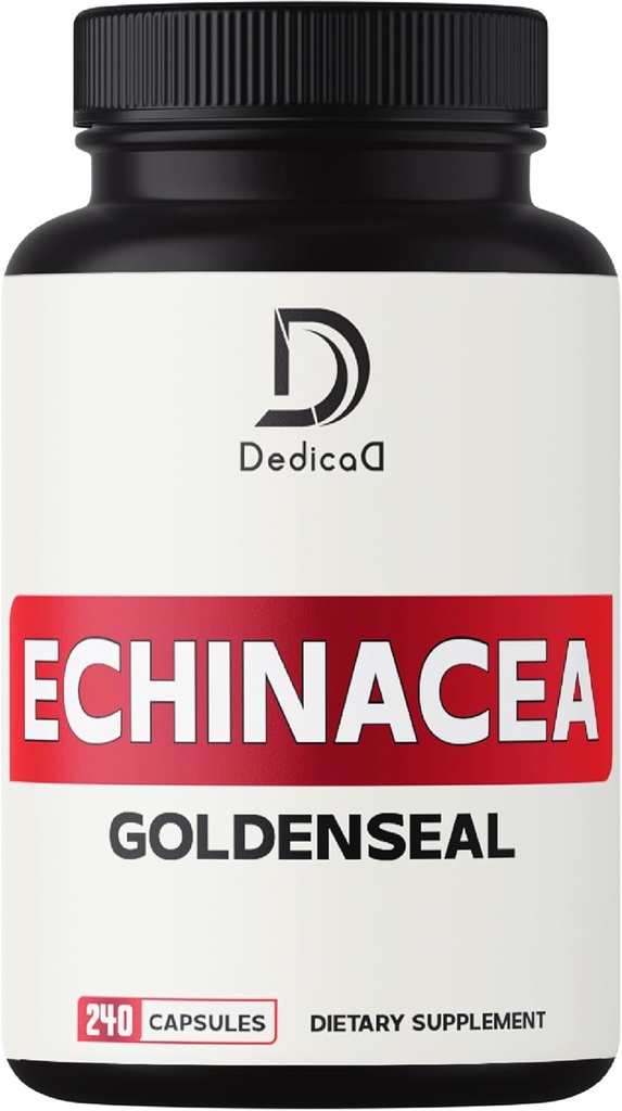 1 000mg Echinacea Goldenseal Capsules - 240 个4个月的供应 -- -- 支持免疫系统、福祉和过度健康