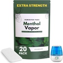 超强 [20 Pack] Menthol Eucalyptus 湿润炉垫 - 通用蒸汽炉垫给所有Vks,Crane,其他模型 - Vapopads 替换 - 天然无水蒸汽炉垫 - 冷/氟