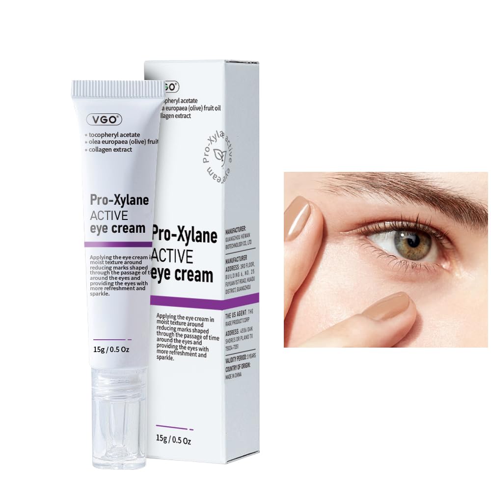 VGO Eye Cream 2% 亲X烷 Eye Cream for Dark Circles & Puffness Under Eyes, 亲X烷+6D Hyaluronic Acid to Firm Skin, 减少皱纹,精细线, 15g/0.5 Oz
