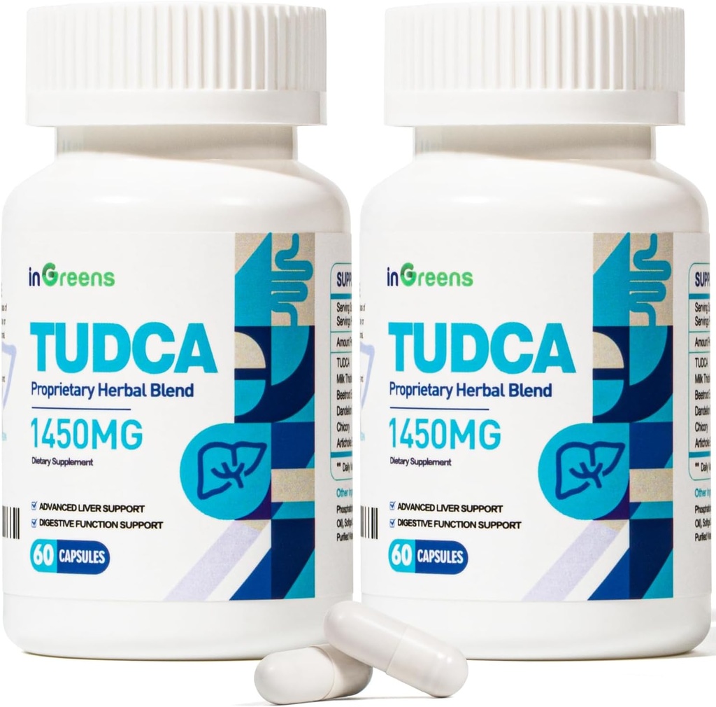 1450MG TUDCA Liver Supplement, Bile Salts Liver 支助综合体,肝脏健康 肾脏清洁和修理, 60 Capsules