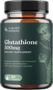 Glutathione Skin Whitening Pills for Men and Women - 纯GSH 补充500 mg 配天然牛奶 硝酸盐 提取Silymarin - 抗氧化剂支持 ALA - 由自然界的刺激免疫系统