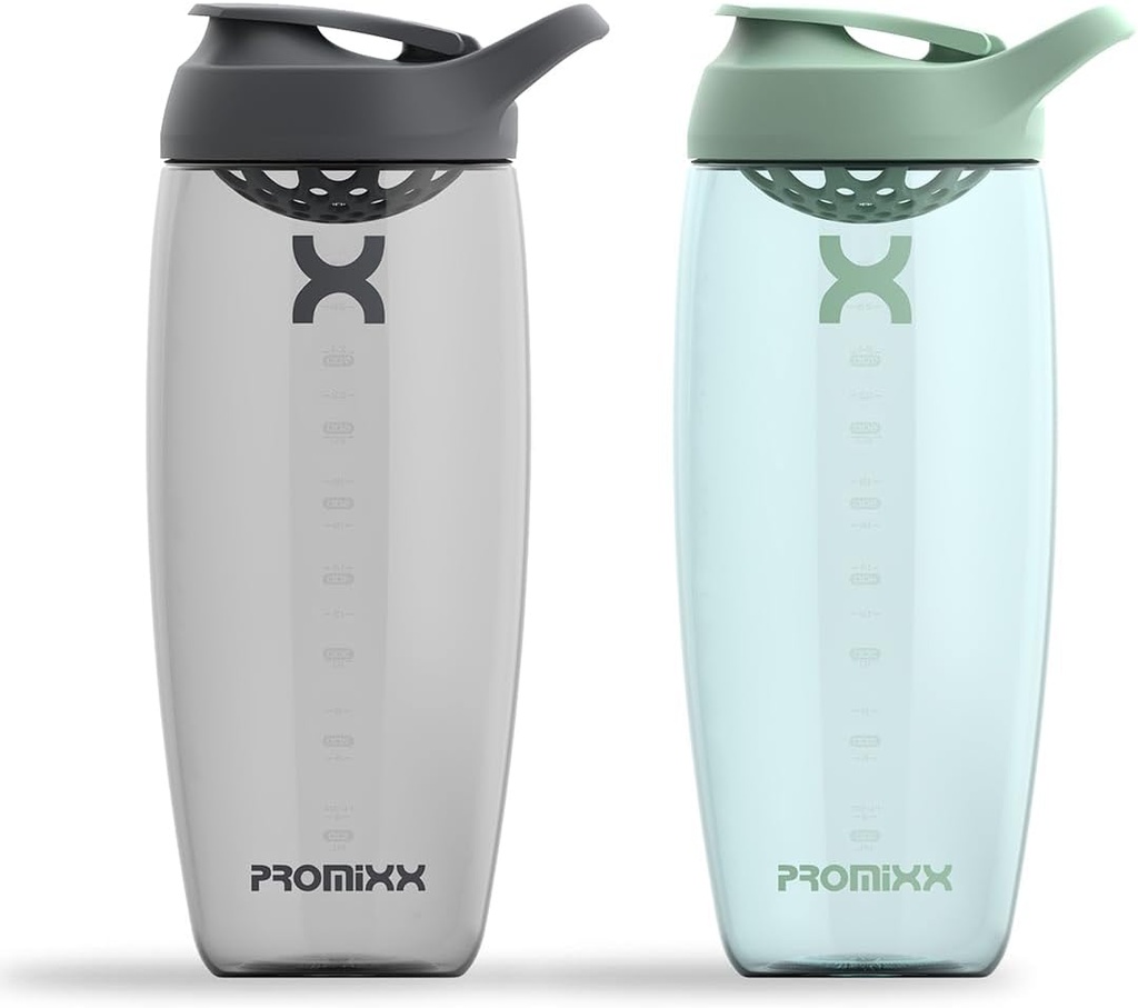 Promix 追逐蛋白质摇摆瓶(32 oz) – 寂静无声的无篮混音器,Leak-Proof Lid,BPA/BPS & Phthate-Free ECOZEN – 蛋白质摇摆杯,工作前和工作后平滑
