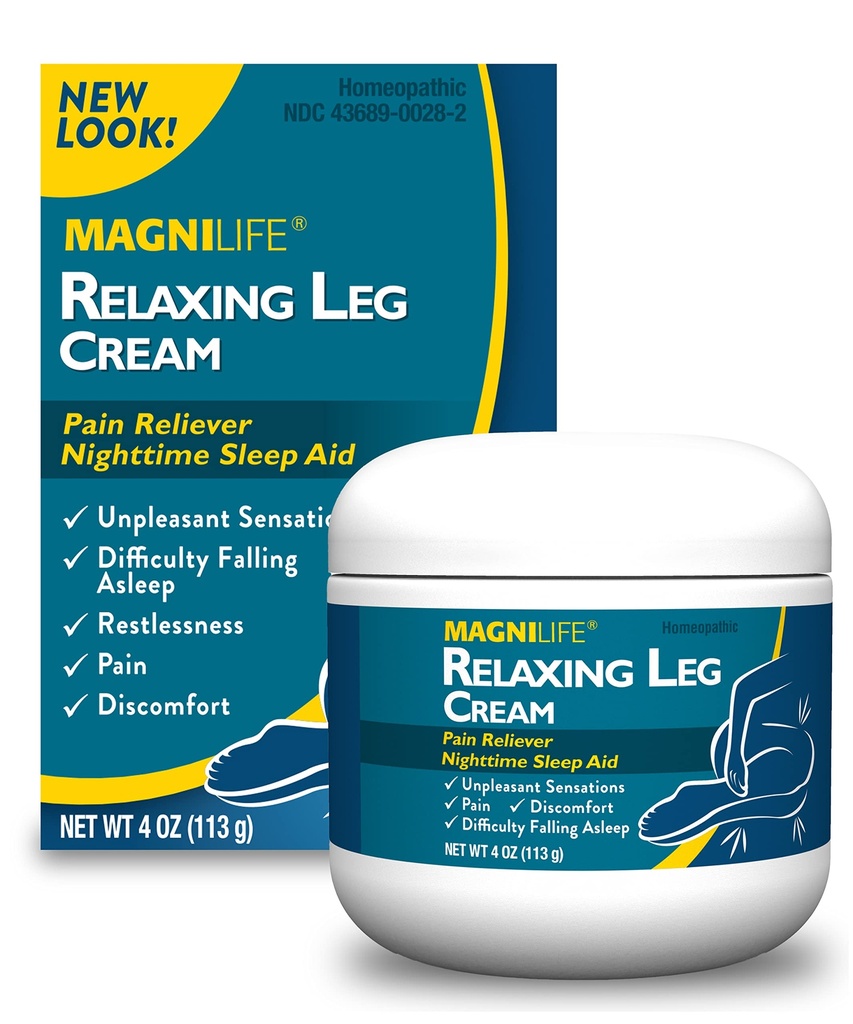 Magnilife 放松腿裂、不休息腿、深孔穿孔 疼痛的话题、自然的Soothe Cramping、不适和与Lavender和Magnesium的Tosing - 4oz