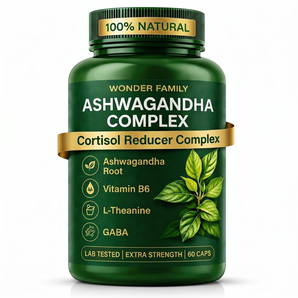 Ashwagandha Complex 800mg with GABA, L- Theanine & B6 – 适应性支持 冷静,焦点和Mood – 60 Capsules – 强于 600mg - 非 GMO, Gluten- Free