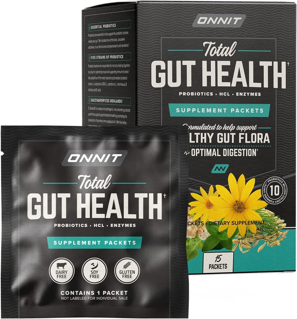 Onnnit Total Gut Health:每日预生、亲生和消化酶包(15包)