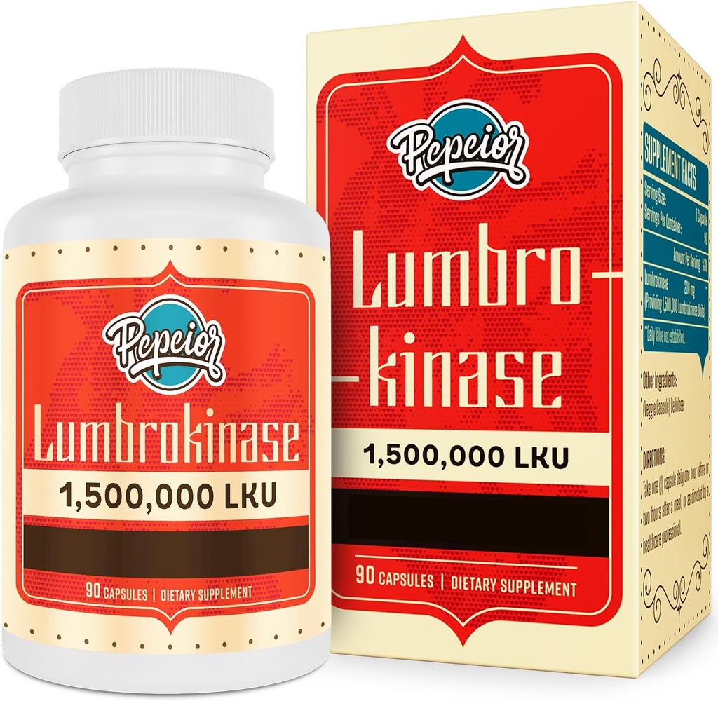 Lumbrokinase 200mg(最大活动1 500 000 LKU) -  Lumbrokinase酶补充剂,比Nattokinase更有效 - 90 Capsules