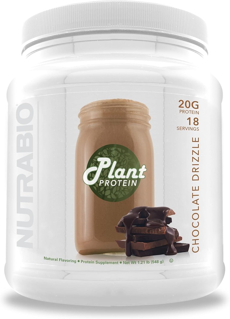 NutraBio植物蛋白粉 – Vegan蛋白粉 – 20G 蛋白质 – Scoop – Organic,Lactose Free and 奶制品 Free-Choly Drizzle 18 services
