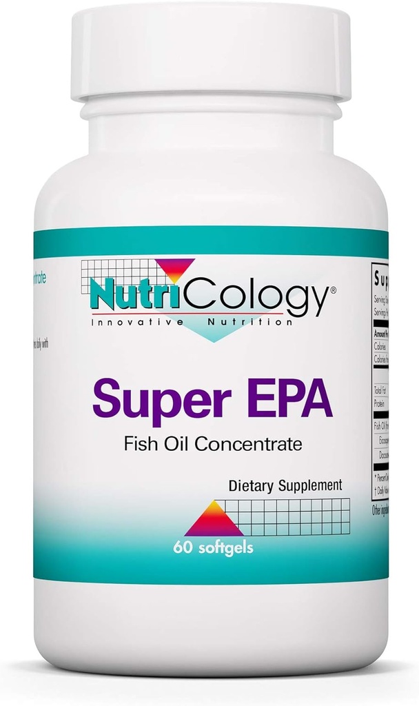 营养学超级EPA - Omega 3 补充品,鱼油集中,EPA,DHA,Omega 3 脂肪酸,可持续来源的Anchovies,Softgels - 60 Counter