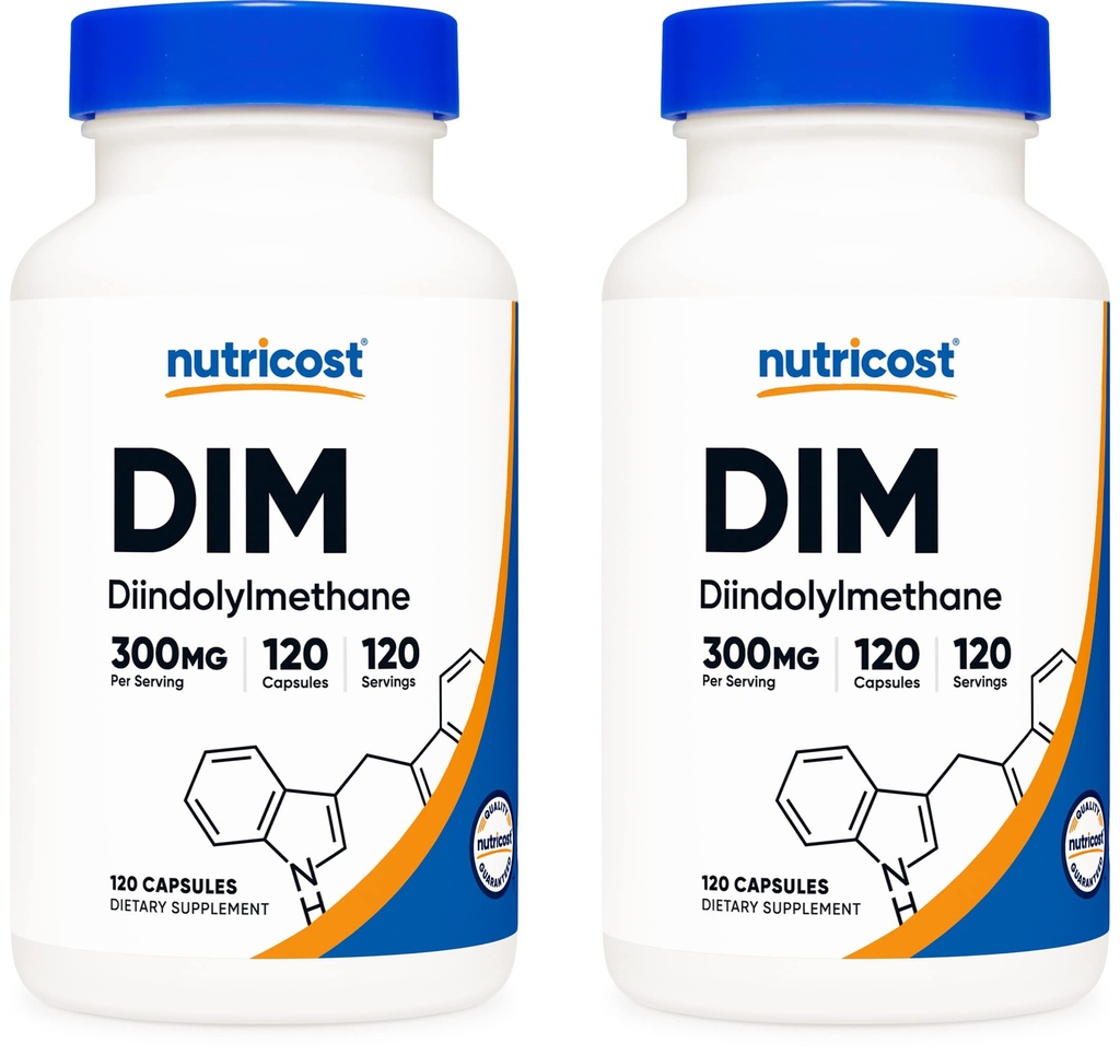 营养成本DIM(Diindolylmethane)300毫克,120个带生物丙烯的盖(2瓶)