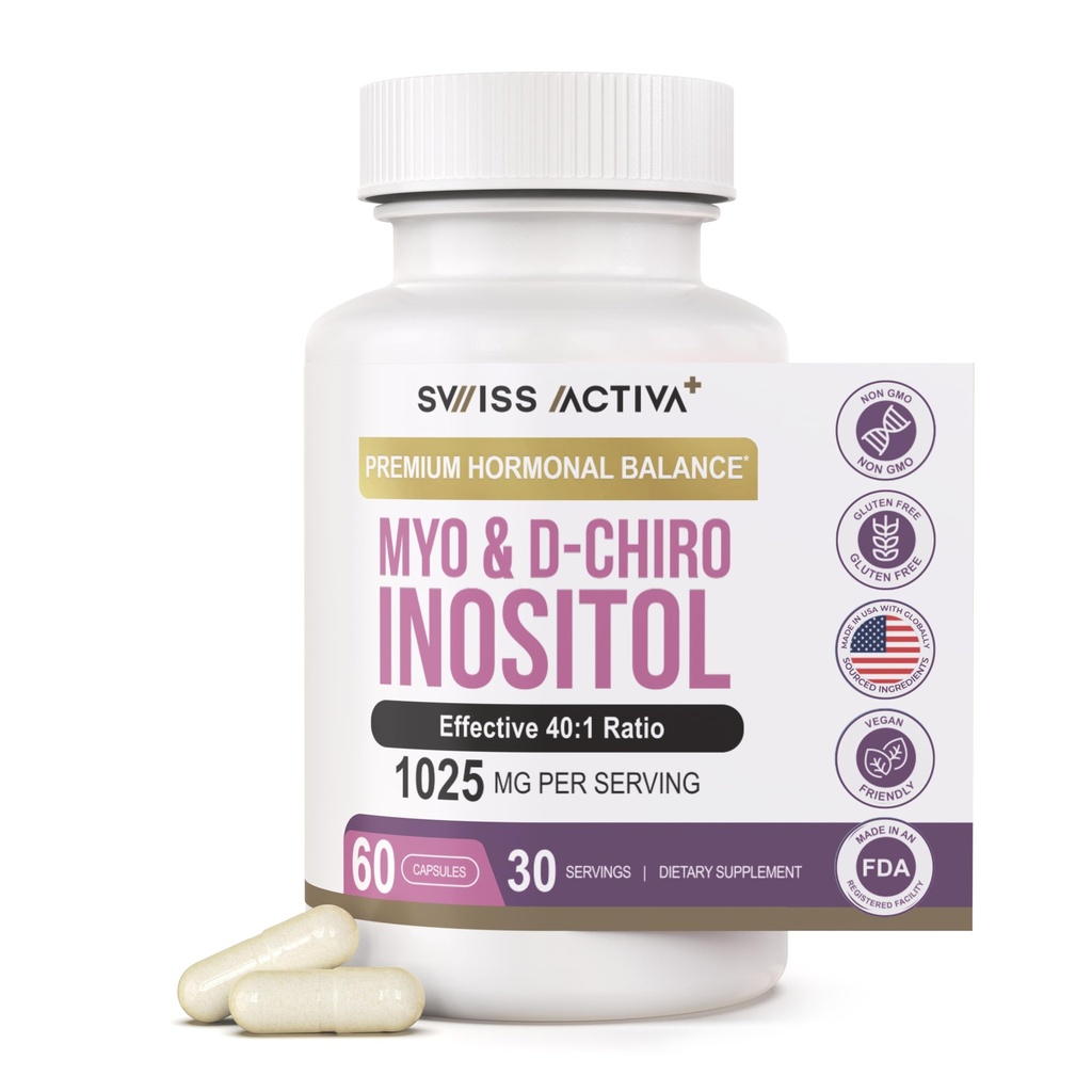 瑞士行动+ Labs Myo Inositol 补编 & D-Chiro Inositol 补编 - 妇女与PCOS的Premium Hormone平衡补编 - 规范月经周期 - 孤儿支助 - 30天供应