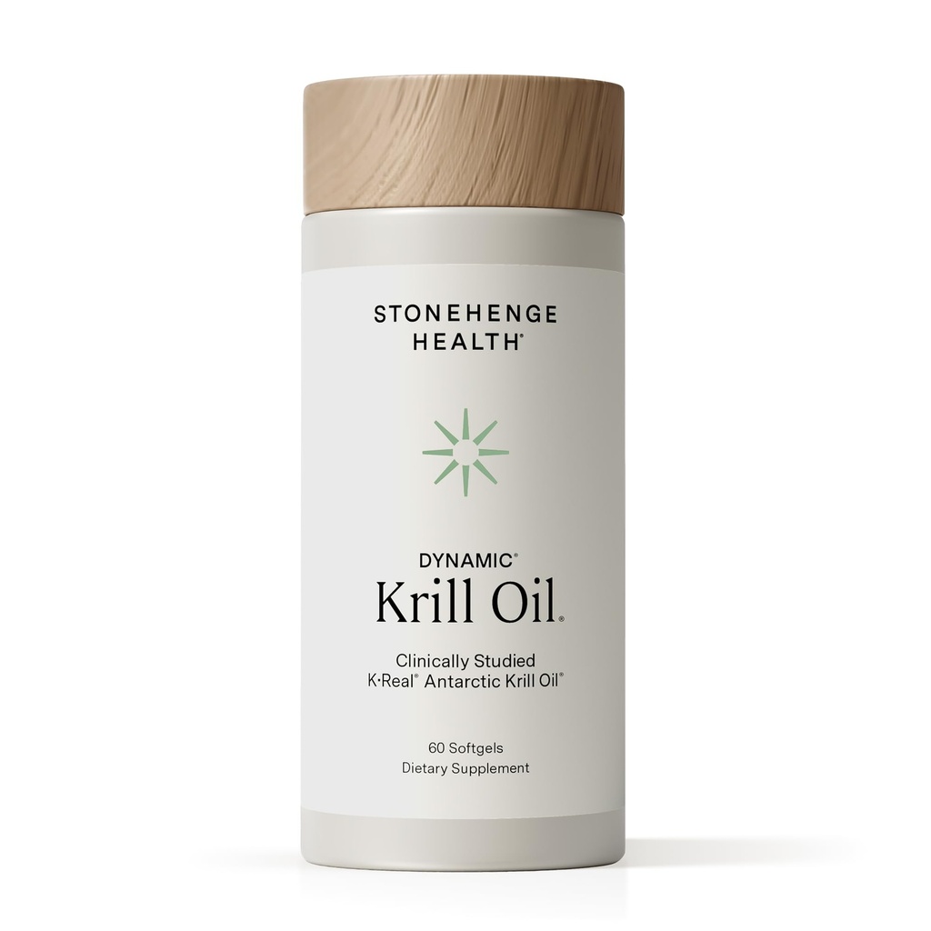 巨石柱健康动态 Krill Oil 1600mg – 三强南极Omega-3 与EPA, DHA, Phospolipids & 2mg Astaxanthin – 支持心脏,脑,皮肤,联合和眼部健康 – 60 Softgels
