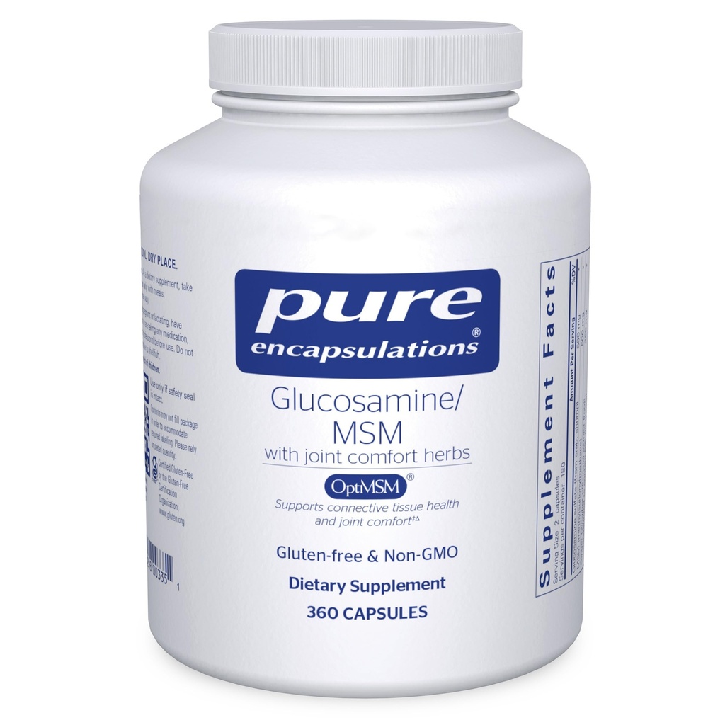 纯封装 Glucosamine MSM ++ 联合支持、流动、舒适、软体健康和连通性组织补充* ++ 360卡普尔