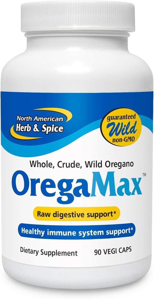 North American HERB & SPICE OREGAMAS - 90 VEGI CAPS - 包 3 - 健康消化和免疫支持 - Oreganol P73 Oregano Oregano Oil Supplation with Garlic & Onion - 非GMO - 270 总服务量