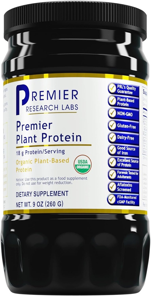 总理研究实验室 植物蛋白 - Vegan 植物基 Pea 蛋白粉,有机,乳制品自由,Gluten 自由,无人工火花,植物,含有南瓜和水稻蛋白 - 9 Oz
