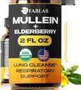 FabLab Mullein 叶片提取法,配有"草莓2 Fl Oz" - 在美国制作 - 滴水换更好的肺脏 - 穆莱因丁皮革换上肺解毒剂 - 供吸烟者使用的支气管清洁剂 - 呼吸草药补充剂