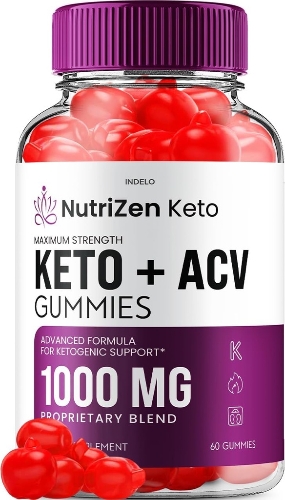 NutriZen Keto ACV Gummys - 高级公式 Nutri Zen Keto Plus ACV Gummys Apple Cider Vinegar Keto Nutrizen ACV Gummys 饮食补充评论 男性(60 Gummys)