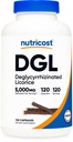 营养成本 DGL DGlycyrrhized Licorice 提取卡普尔(500mg 提取,等效于 5,000mg 立科尔斯,120 services) - 非转基因生物, Vegan