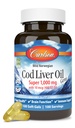 Carlson - Cod Liver Oil, Super 1000 mg + 维生素A & D3, 野挪威语, 可持续来源, 100 软胶