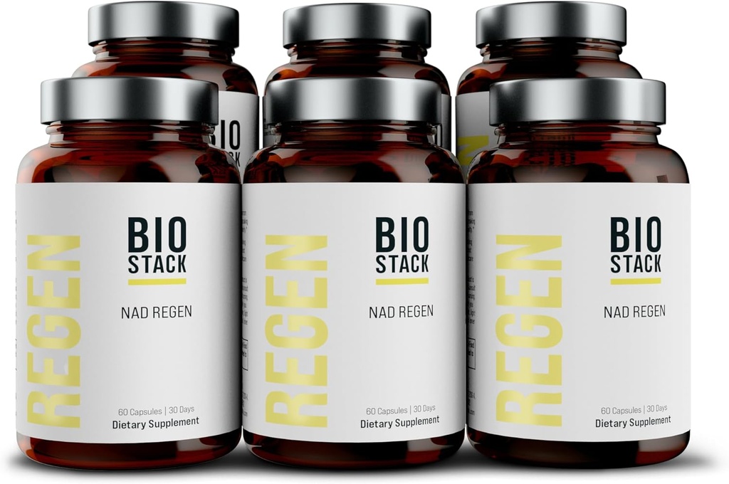 BIOSTACK NAD Regen - 高级NAD+ 配有NAD3,Yüth Spermidine,Resveratrol,Niacinamide → NMNH 替代 → 抗衰老,长寿和细胞健康,维生素B3 复合体(360 Capsules)