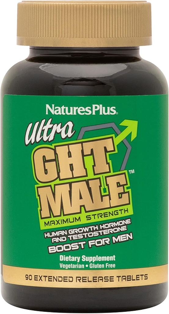 NaturesPlus Ultra GHT 雄性 - 90 扩展释放片 - 最大力量自然人类生长 荷尔蒙的靴子 - Gluten Free - 30 services