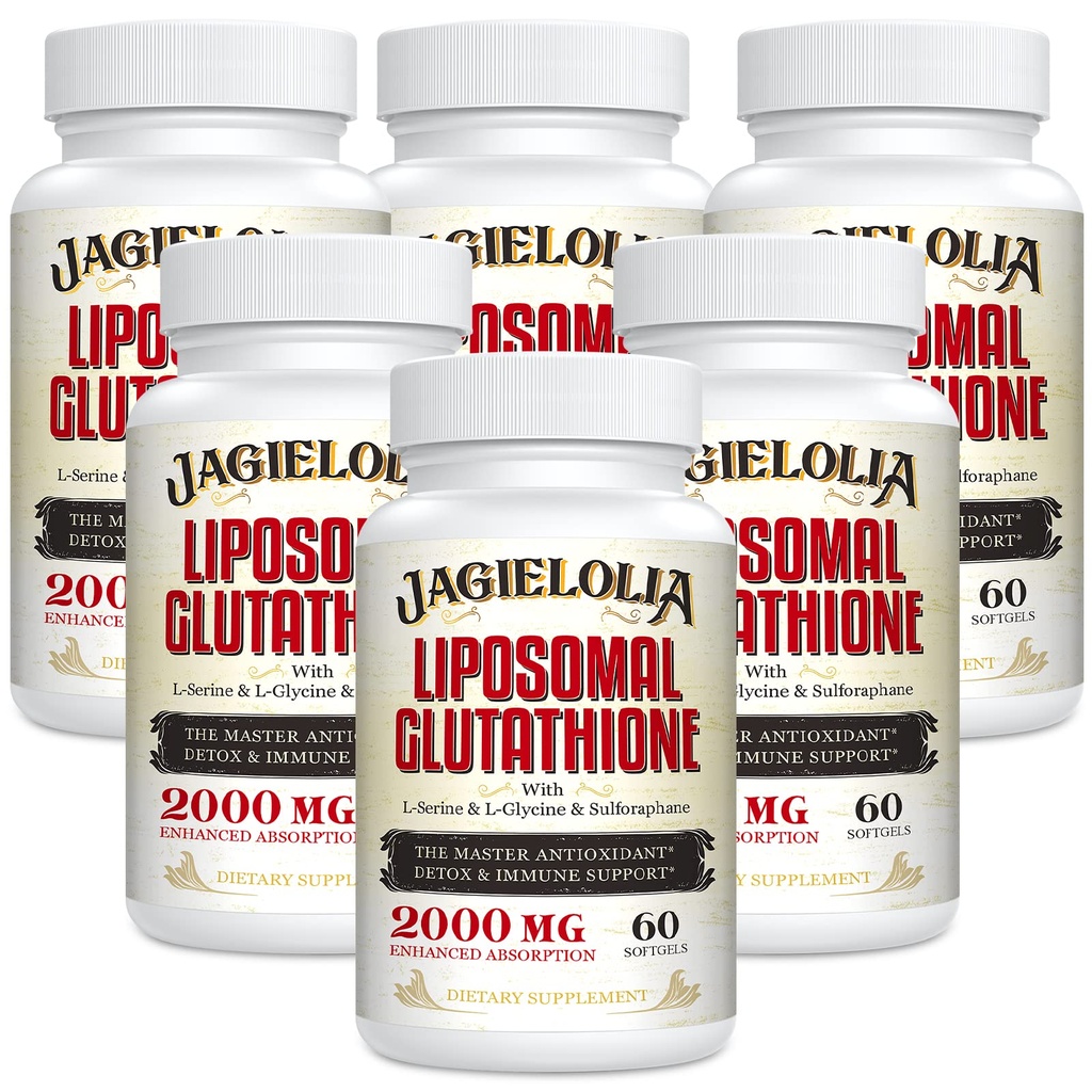 含L-Serine、L-Glycine和Sulforapane的L-Glutathione 2000毫克 — 活性L-Glutathione 增强吸收的独特配方 — 主抗氧化剂、解毒和免疫 360软胶