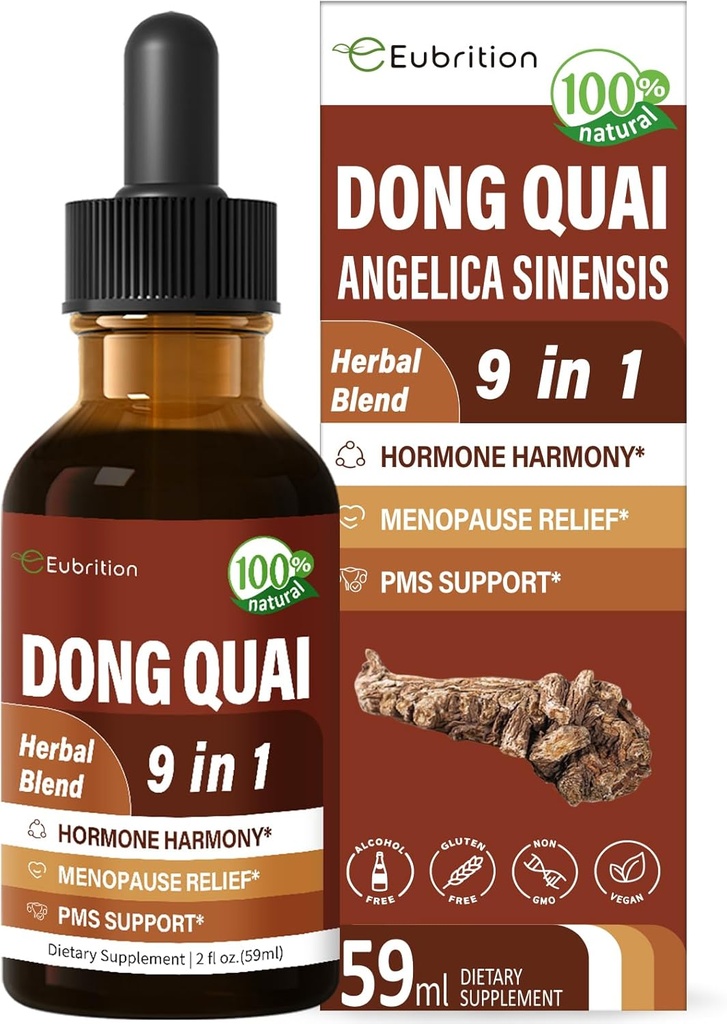 Herbal Tincture,与东奎合著,为荷尔蒙和谐,更年期救济和PMS支持. 6 oz-(Apple Flavor)