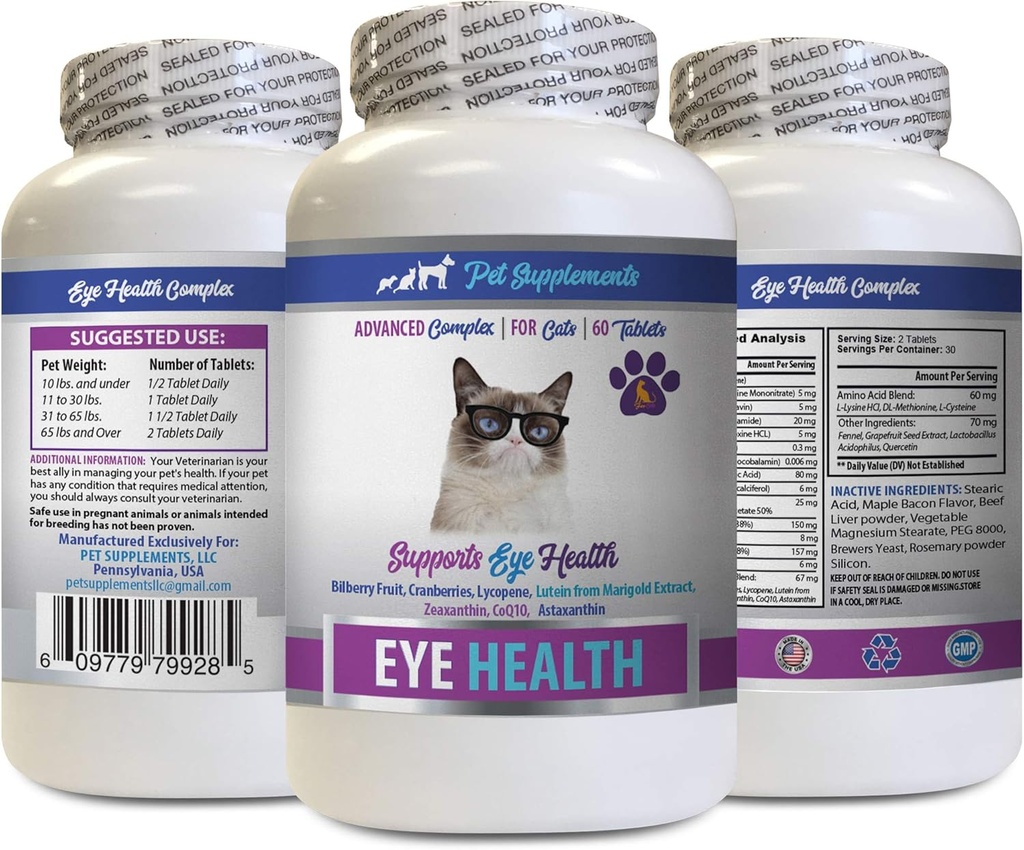 猫眼维他命 - 猫眼健康综合体 - 眼视高级公式 - Immune Boost - 猫的astaxanthin - 1瓶(60片)