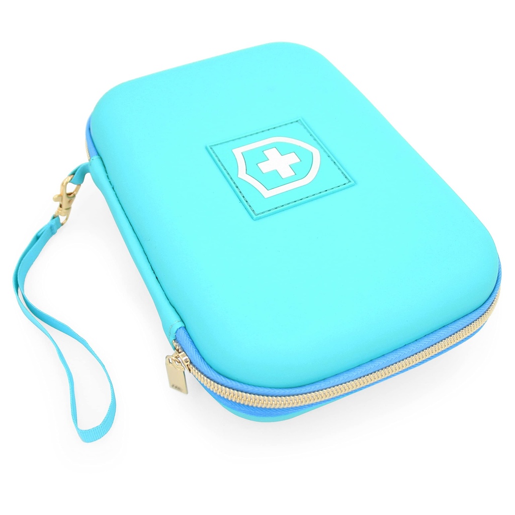 CaseEMATIX 8 “Turquoise Asthma Inhaler 旅行适配空间器、面具和附属设备案,仅包括案例