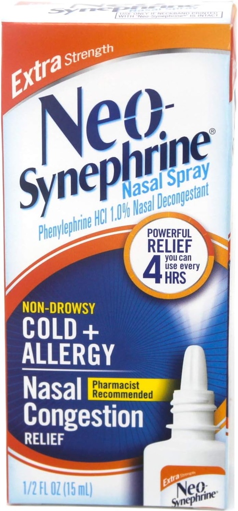 Neo-Synephine Nasal Spray, 额外强度公式, 0. 5 0 Ounces( 3 瓦利包)