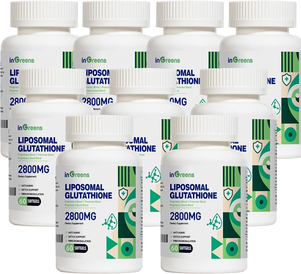 2800 MG Liposomal Glutathione Softgels, Max吸收, 活性形式 L Glutathione还原酶, 强抗氧化剂, 健康老化, 60 软胶