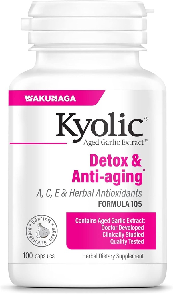 Kyolic Agd Garlic 提取公式 105, 解毒和反老龄化