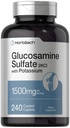Horbäach Glucosamine Sulfate 1500mg → 240 caplets → 2KCI 配有钾 → Non-GMO 和 Gluten 免费补充