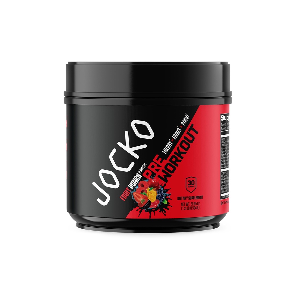 Jocko Fuel Pre Workout for Men and Women - 与Beta Alanine + L-Citrulline 的高刺激低糖混合剂,支持肌肉泵,能源,和回收,200毫克咖啡因水果冲锋,30 service 1.31lbs(594 G)