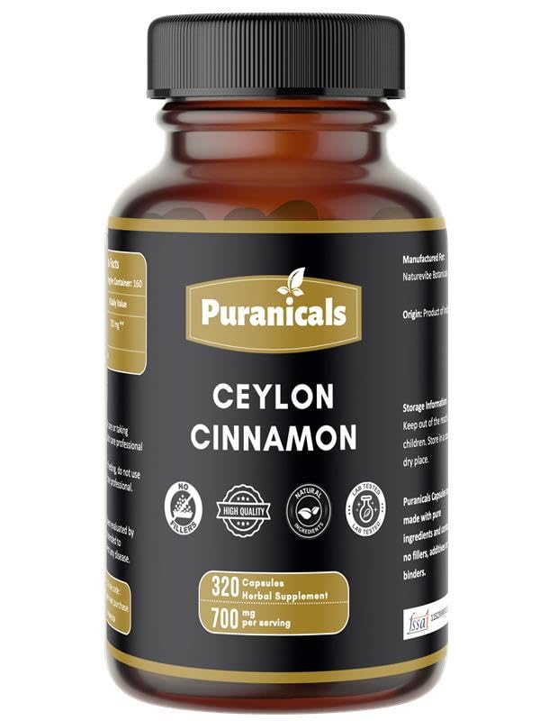 锡兰肉桂椒 320 Capsules Non GMO 和 Gluten Free → 草药补充 → 700 mg Pervice → 100%纯锡兰肉桂粉制成
