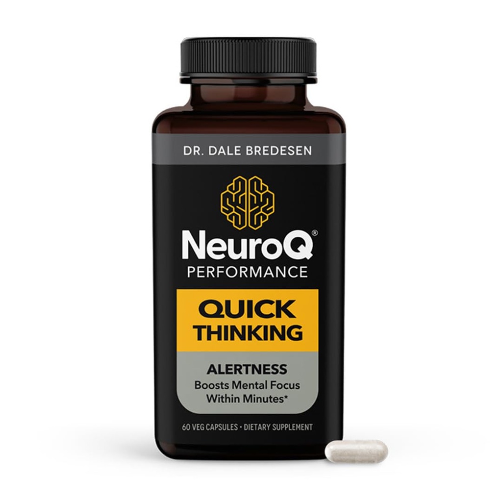LifeSeasons NeuroQ - 快速思维补充药丸 - 靴子警示+支持精神焦点 - L-Thenine Cafeine L-Tyrosine & Beta-Alanine (60 Capsules)