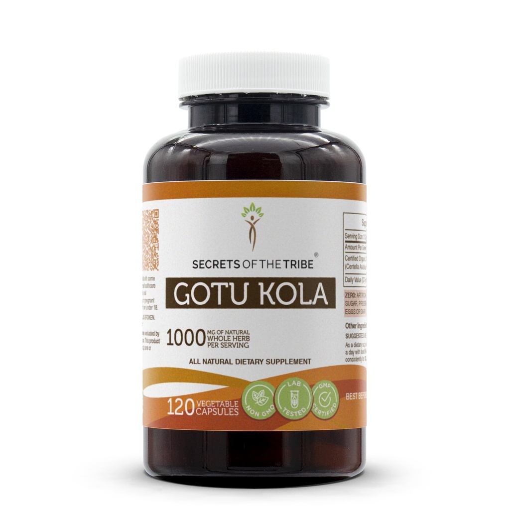 Gotu Kola部落的秘密 120枚Capsules,1000毫克,Gotu Kola (Centella Asitica) 干草(120枚Capsules)