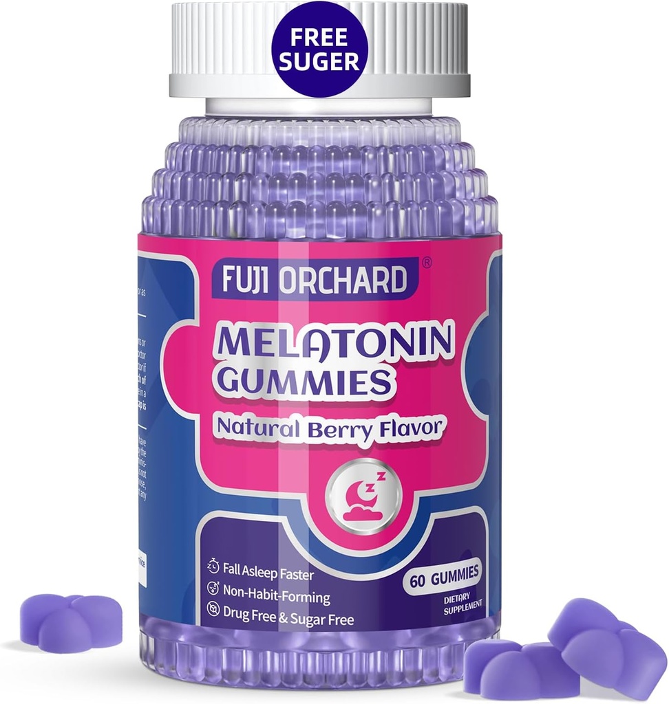Melatonin Gummys 20mg - 自然睡眠援助 - 睡眠补充 - 糖免费 melatonin Gummys 与镁的匹配 帮助你更快地沉睡和保持睡眠的长寿 - 60 Gummys Vegan