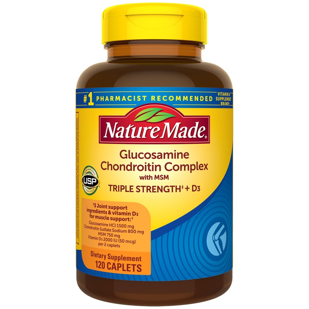 Nature Made Glucosamine Chondroitin Complex with MSM, 联合支助的饮食补充,120卡普莱特,60天供应