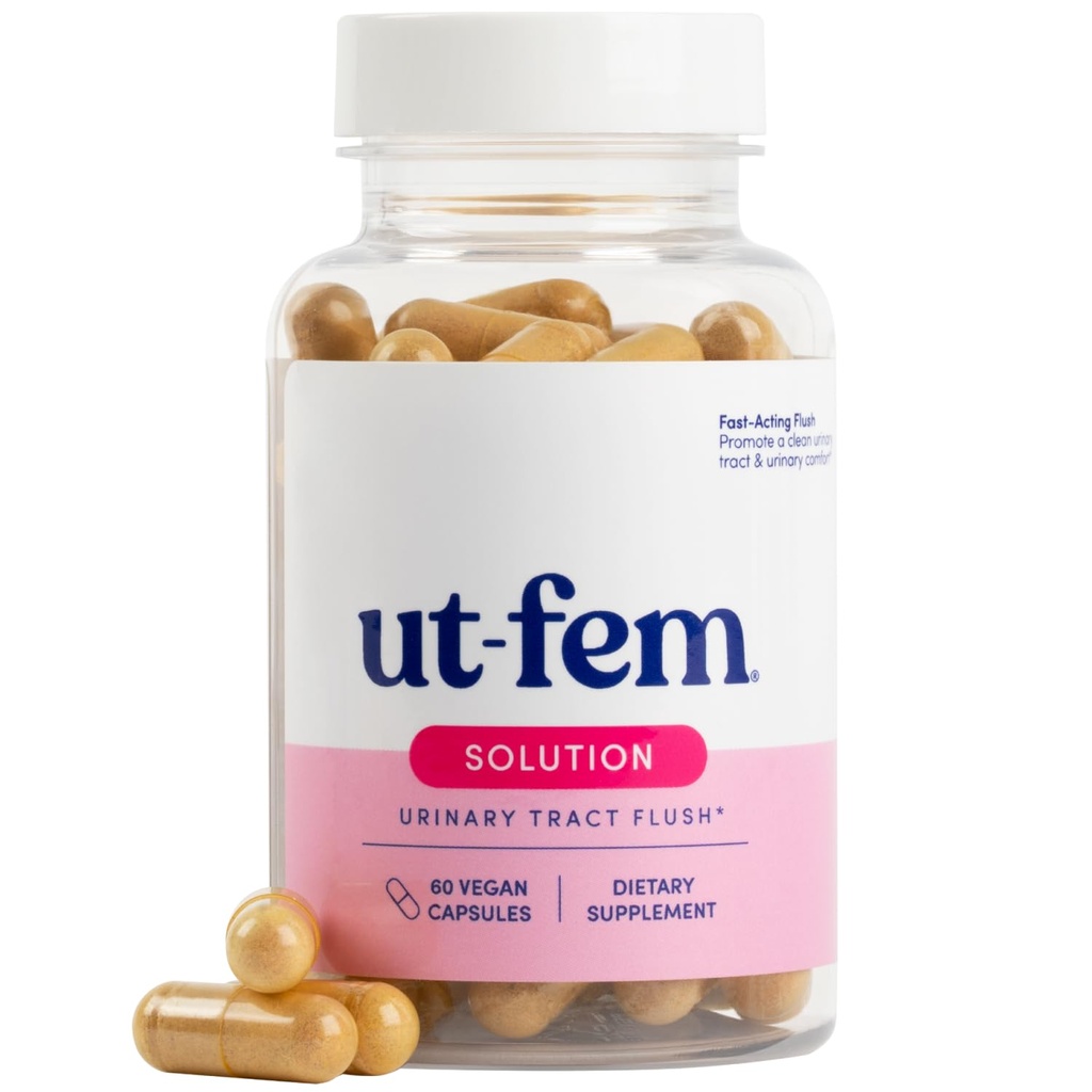 UT-Fem 解决方案 -- -- 妇女快速尿液Tract Flush、主动的UTI支助、促进清洁和舒适、临床-Strength D-Mannose、Cranberry和天然成份 -- -- 60 Vegan Capsules