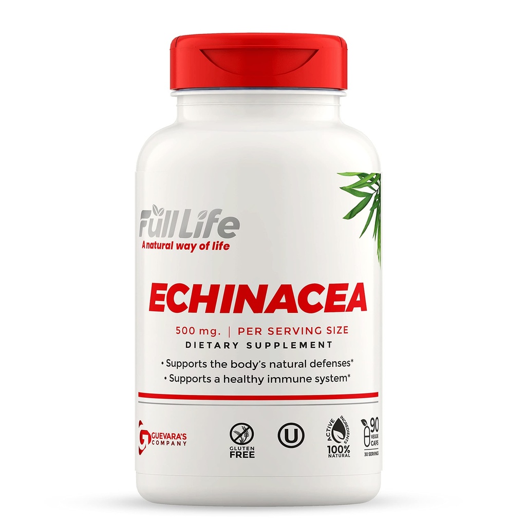 全面生活 Echinacea Capsules - 草药膳食补充剂 - 免疫支持补充剂 - Echinacea Purpurea Pills for Women and Men - Kosher, Gluten Free - 90 Veggie Capsules