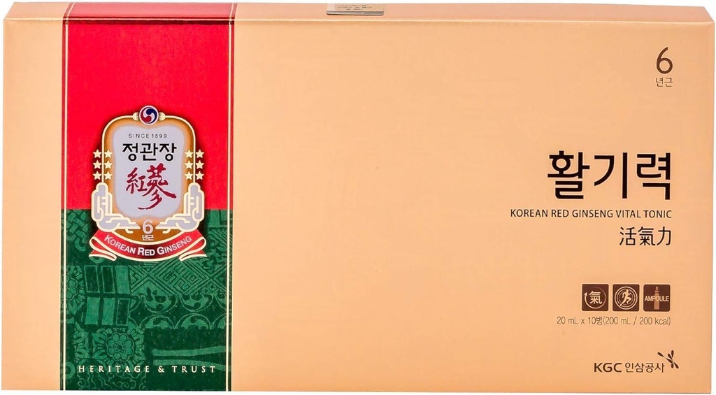 韩国Red Ginseng Virtual Tonic Gifets Set Energy Shoot Panax Ginseng Giftset for Imune System 助推器与健康恢复、天然草药、维生素和矿物-10瓶