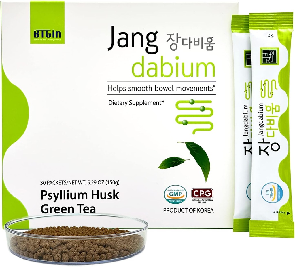 胡斯克鱼尾碱(Psyllium Husk Fiber Fish Collagen) 消化健康全全补充,Colon Cleanse 支持便秘救济,更好的消化,Jangdabium 30 Packets