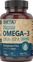DEVA VAGAN OMEGA-3 DHA-EPA 300MG – 不含Carageenan,非鱼油衍生自藻类,Non-GMO,90 Gelatin-Free软胶