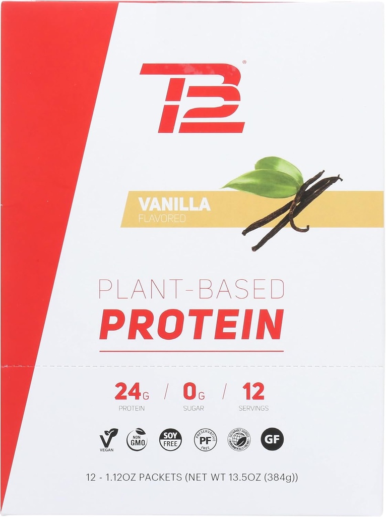 TB12 香草蛋白粉,每片1.12 OZ,12 Counter (Pack of 1)
